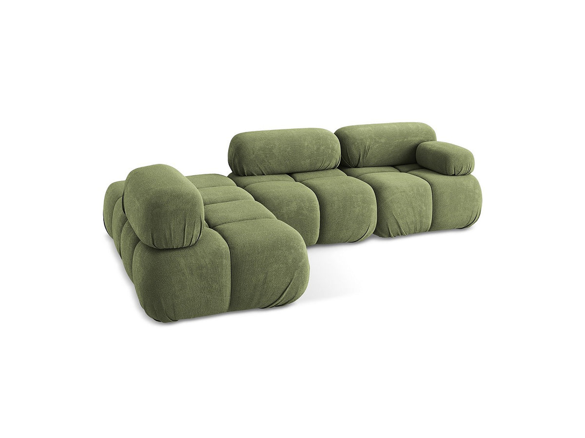 Canapé modulable 3 places vert tissu