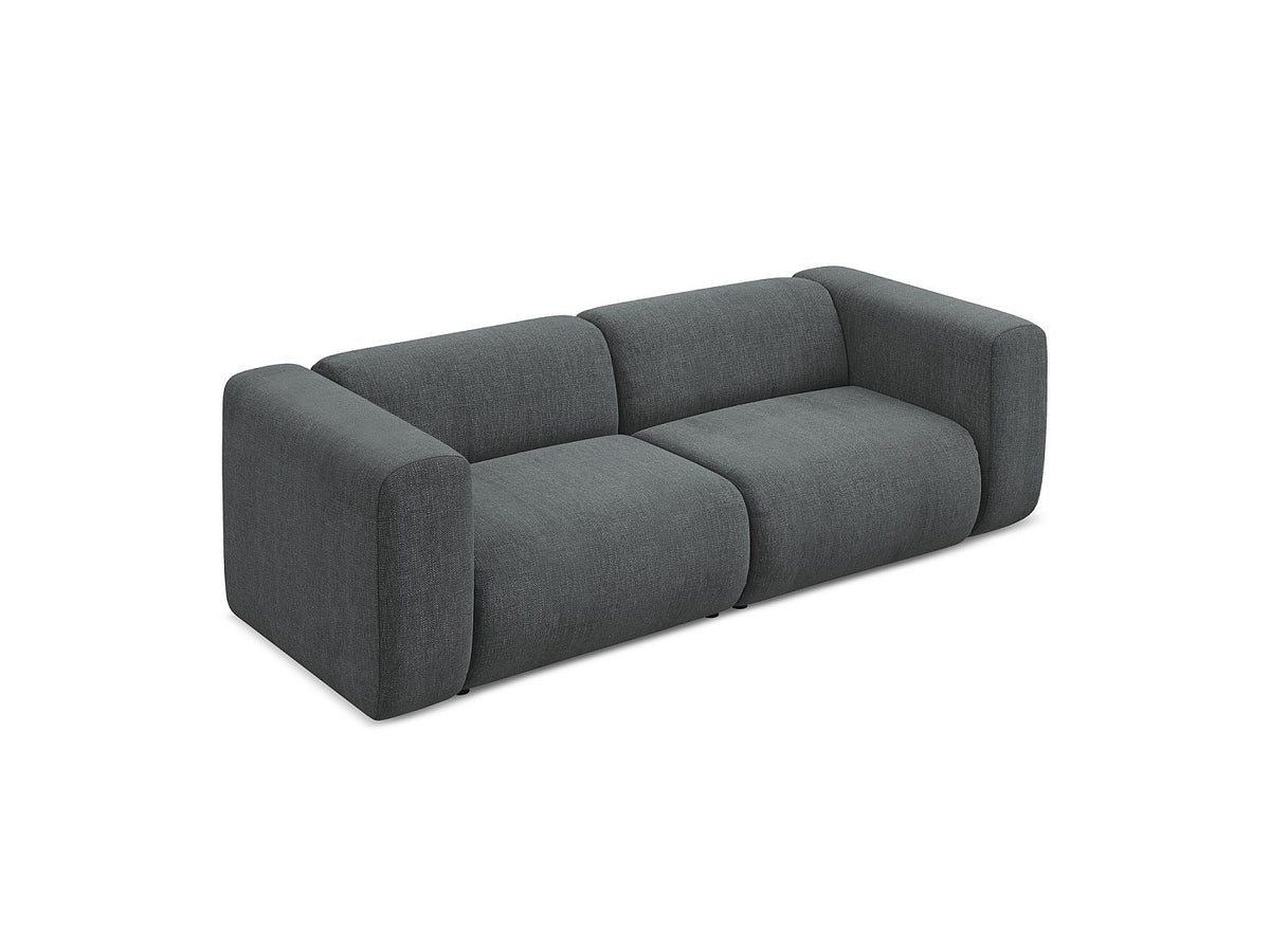 Canapé modulable 3 places gris tissu