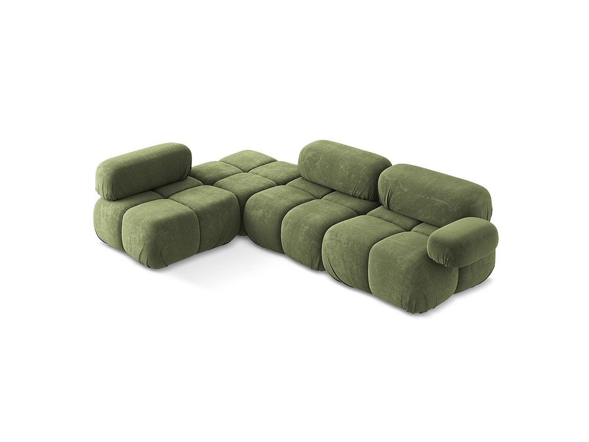 Canapé modulable 3 places vert tissu