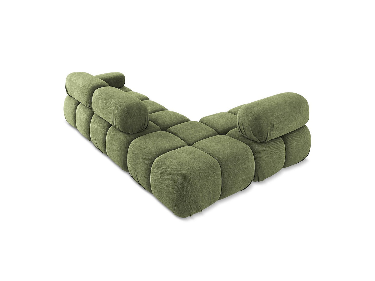 Canapé modulable 3 places vert tissu