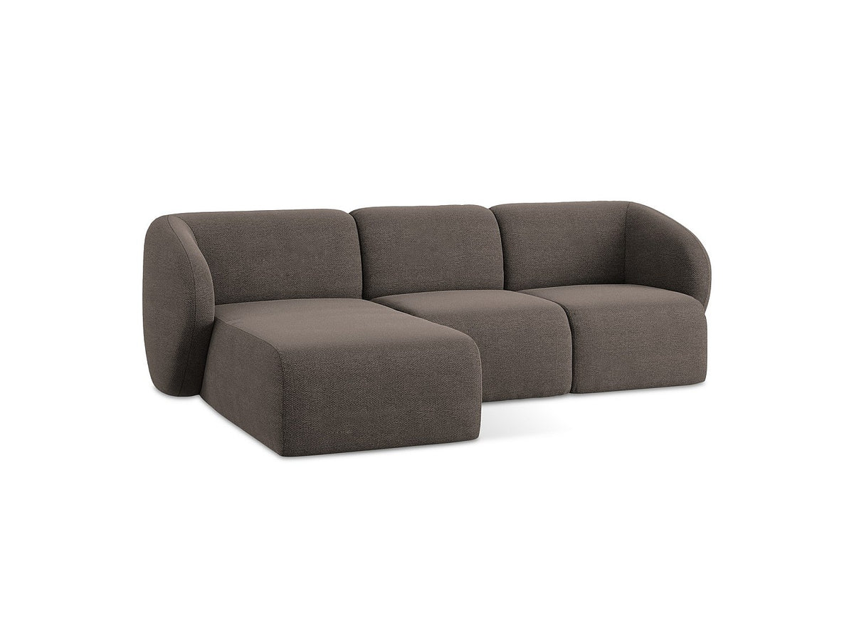 Canapé modulable 3 places marron tissu