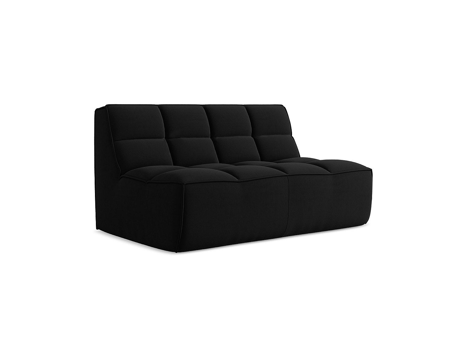 Canapé modulable 2 places noir tissu