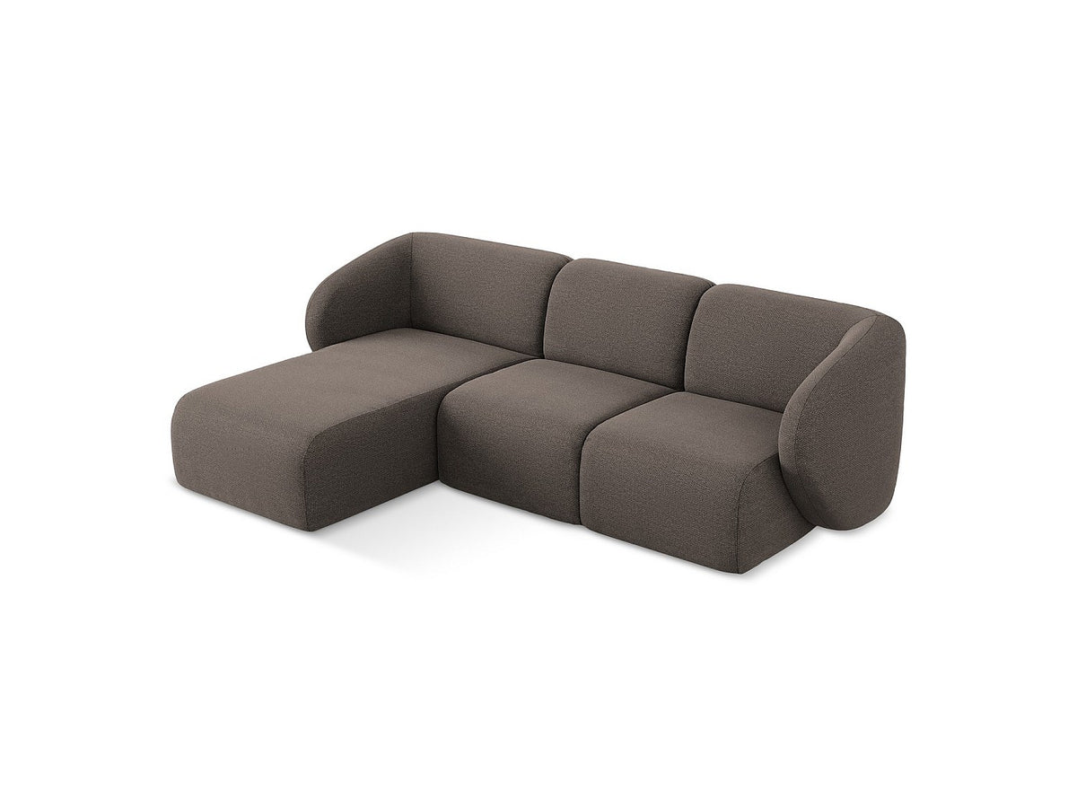 Canapé modulable 3 places marron tissu