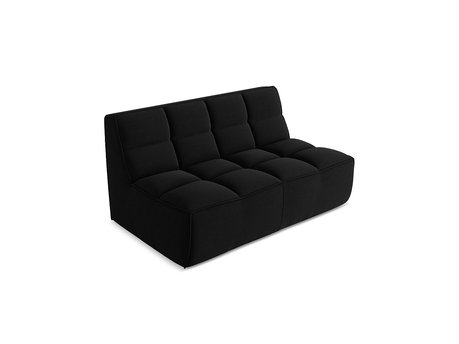 Canapé modulable 2 places noir tissu