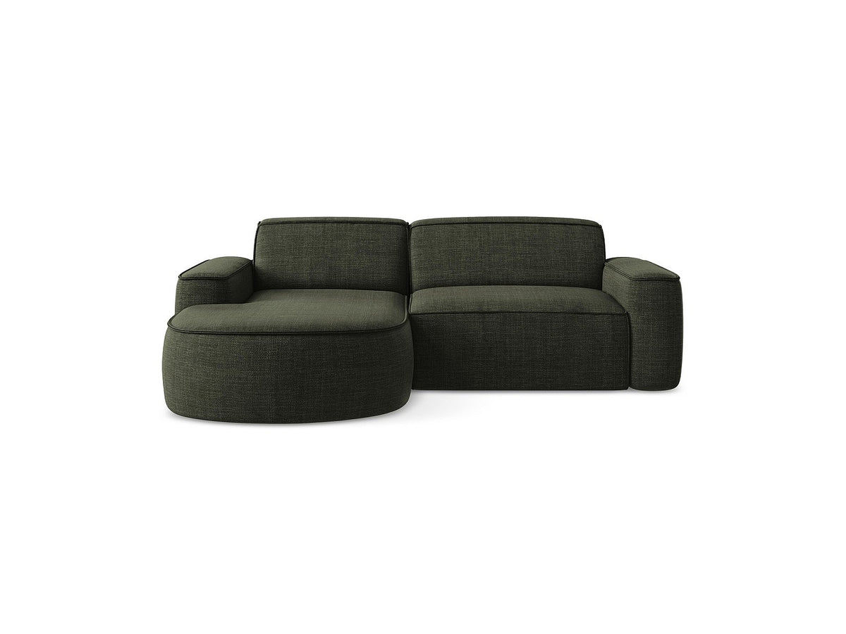 Canapé modulable 5 places vert tissu