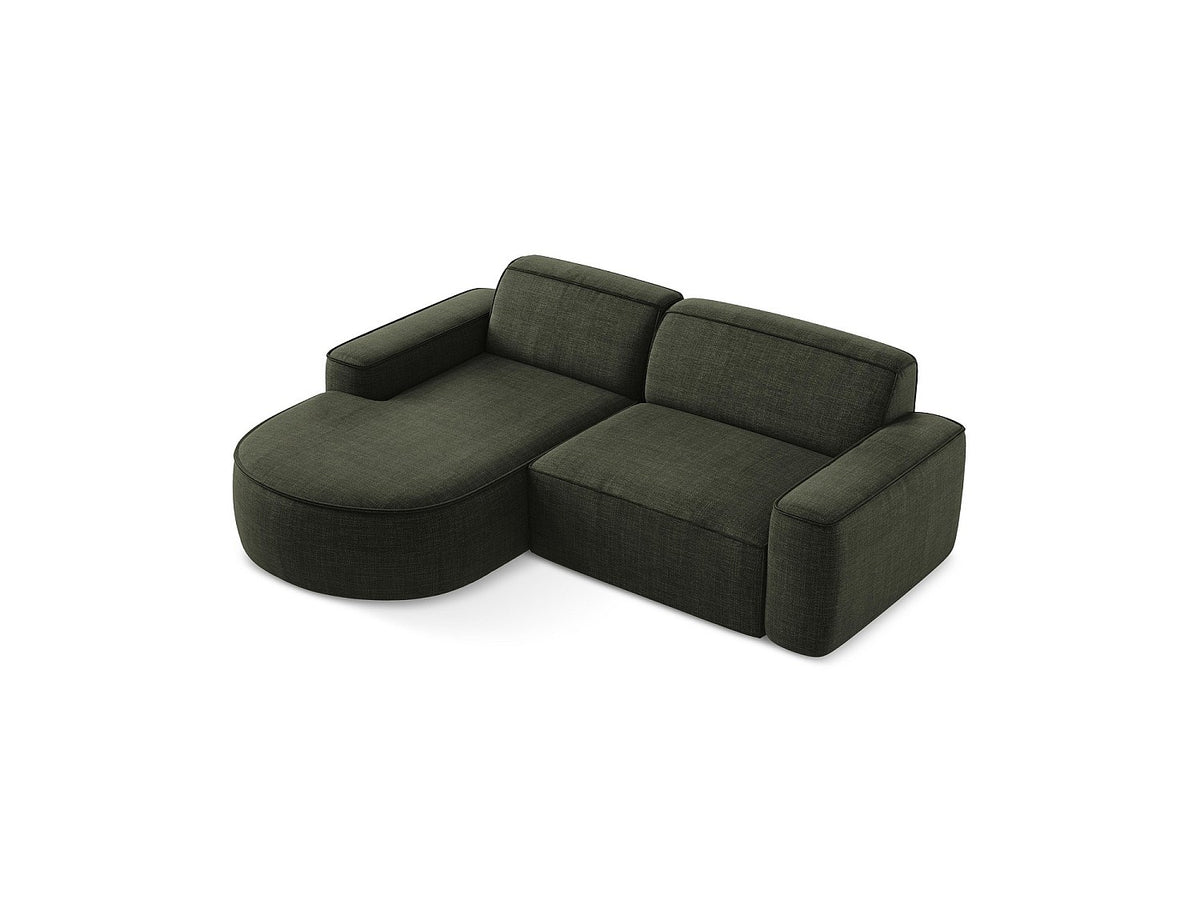 Canapé modulable 5 places vert tissu