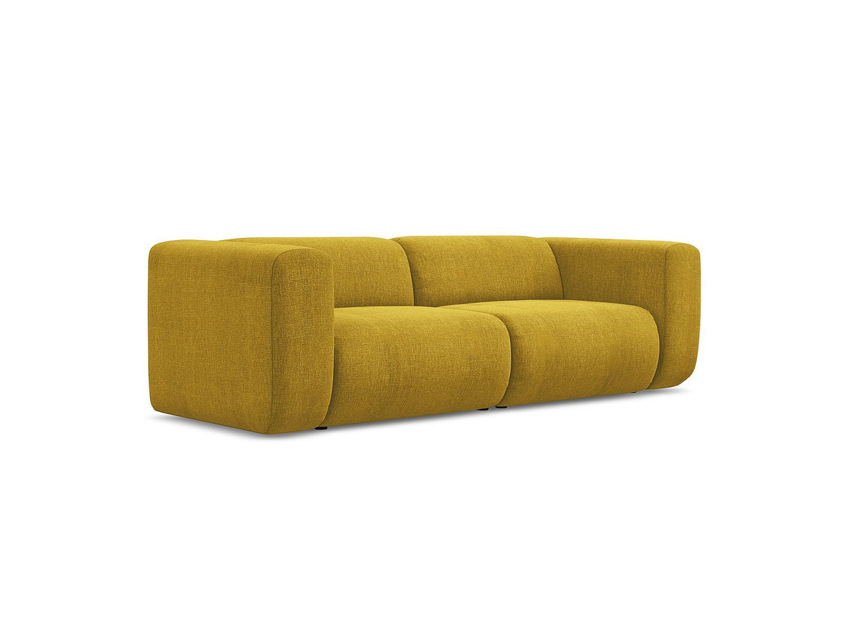 Canapé modulable 3 places jaune tissu