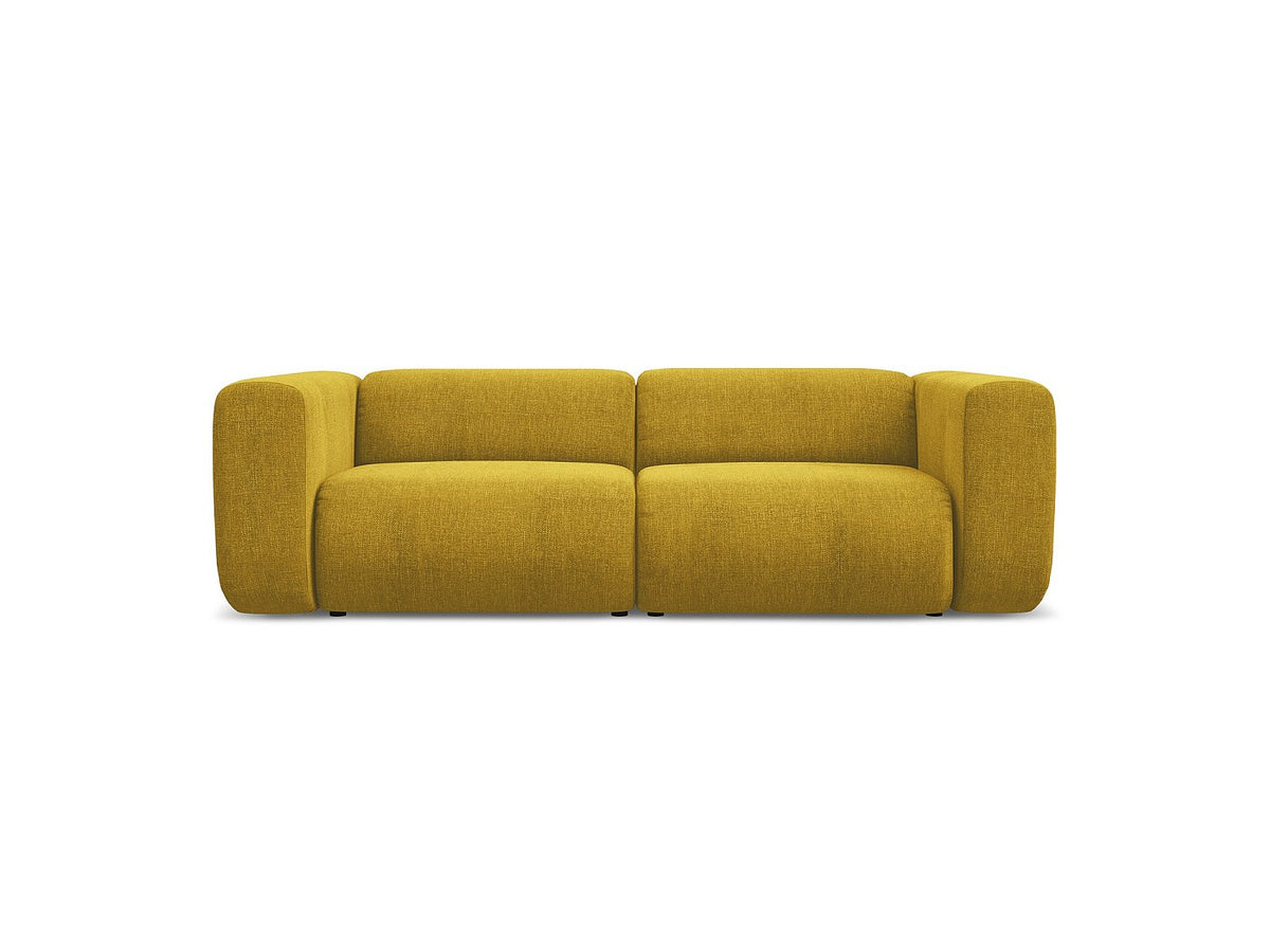 Canapé modulable 3 places jaune tissu