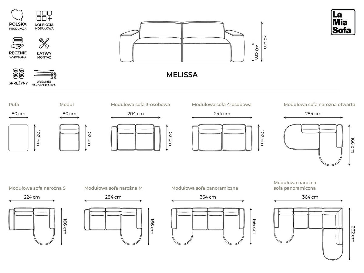 Canapé modulable 5 places vert tissu