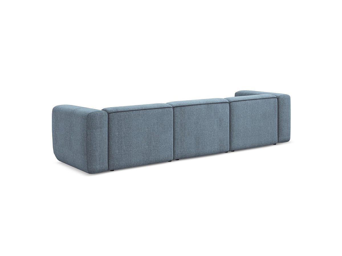 Canapé modulable 4 places bleu tissu