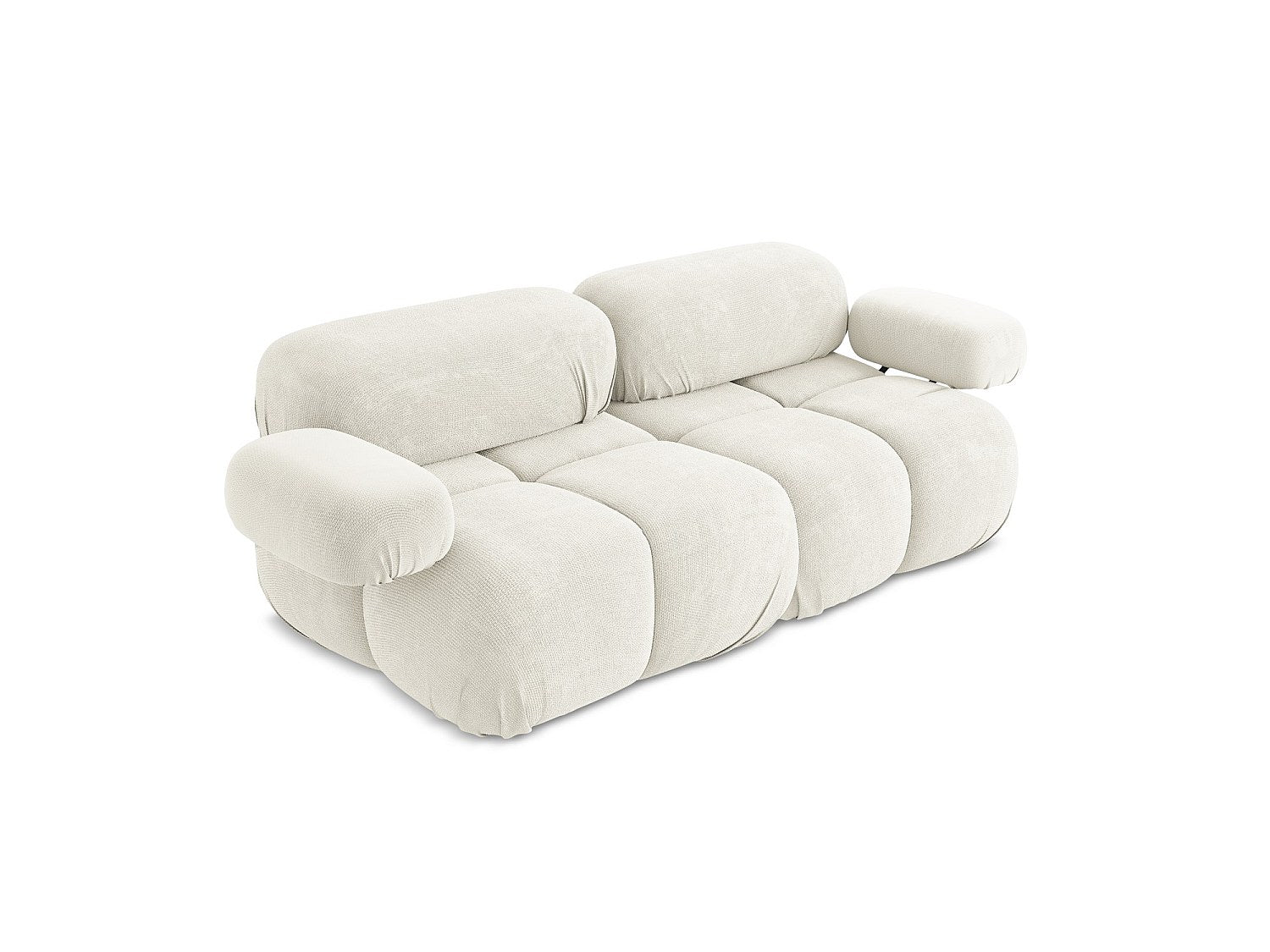 Canapé modulable 2 places blanc tissu