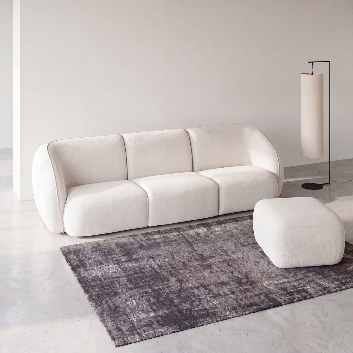 Accoudoir Droit Modulable en Tissu Effet Lin Beige beige - vue 8