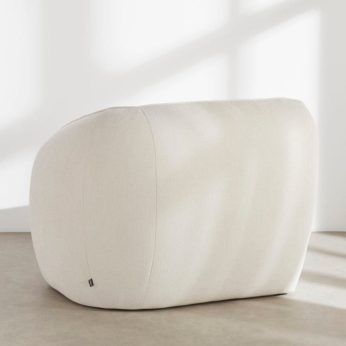 Accoudoir Droit Modulable en Tissu Effet Lin Beige beige - vue 5