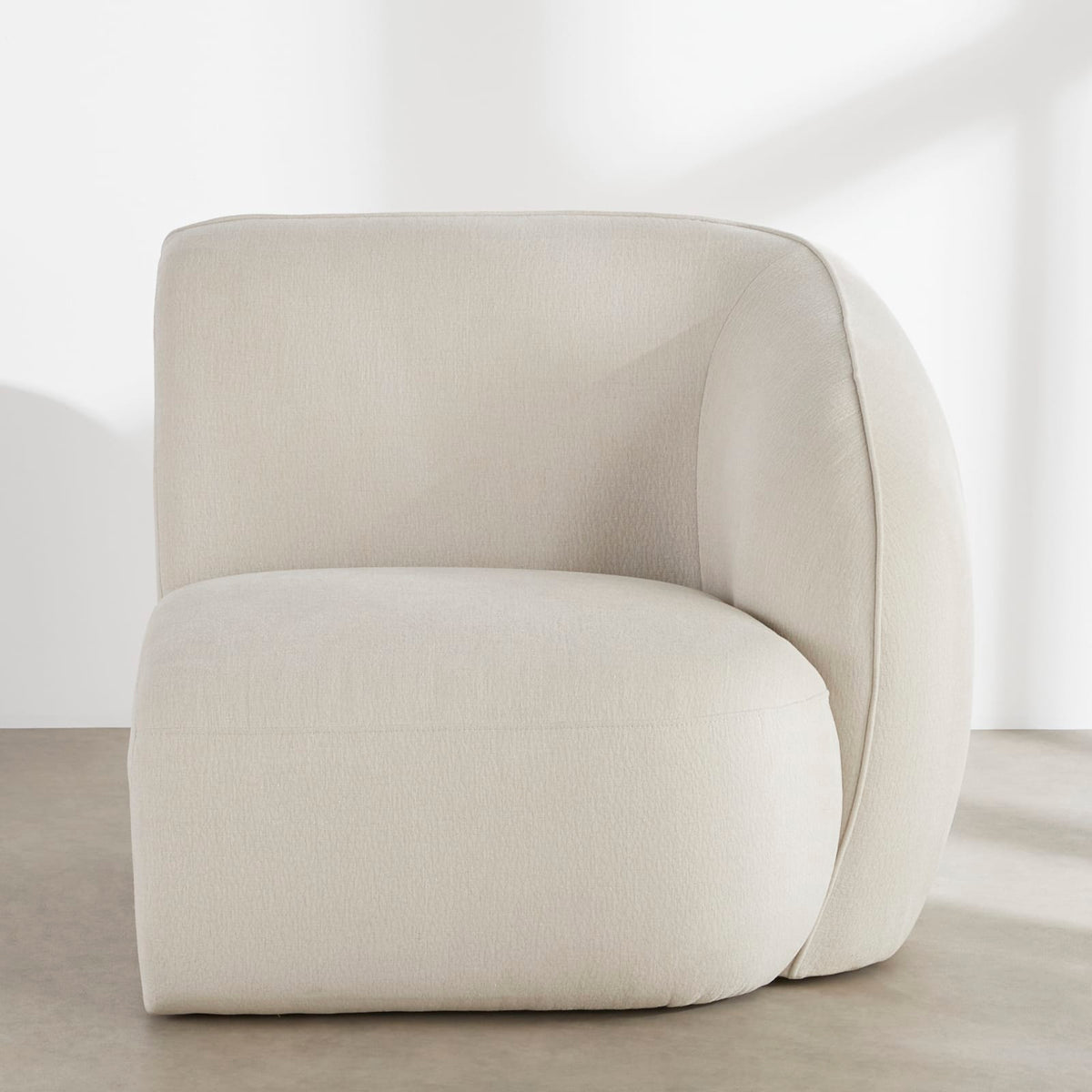 Accoudoir Droit Modulable en Tissu Effet Lin Beige beige - vue 2