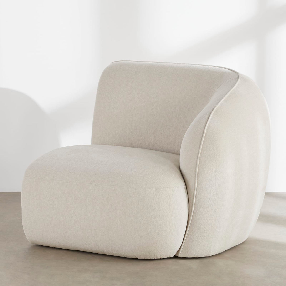 Accoudoir Droit Modulable en Tissu Effet Lin Beige beige - vue 3
