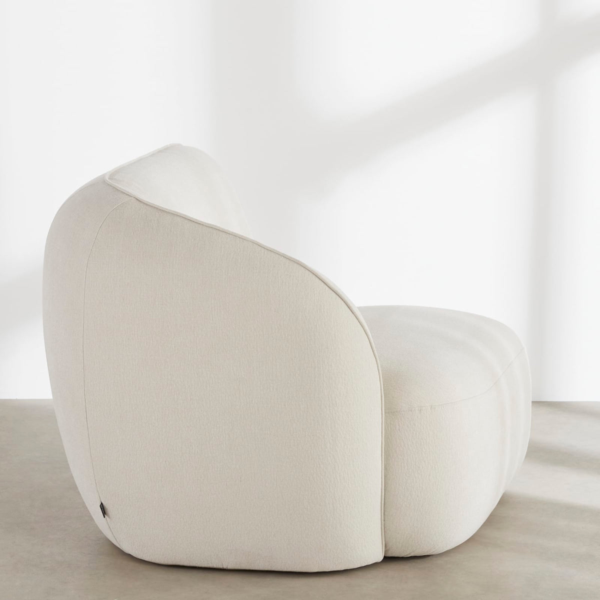 Accoudoir Gauche Modulable en Tissu Effet Lin Beige beige - vue 3
