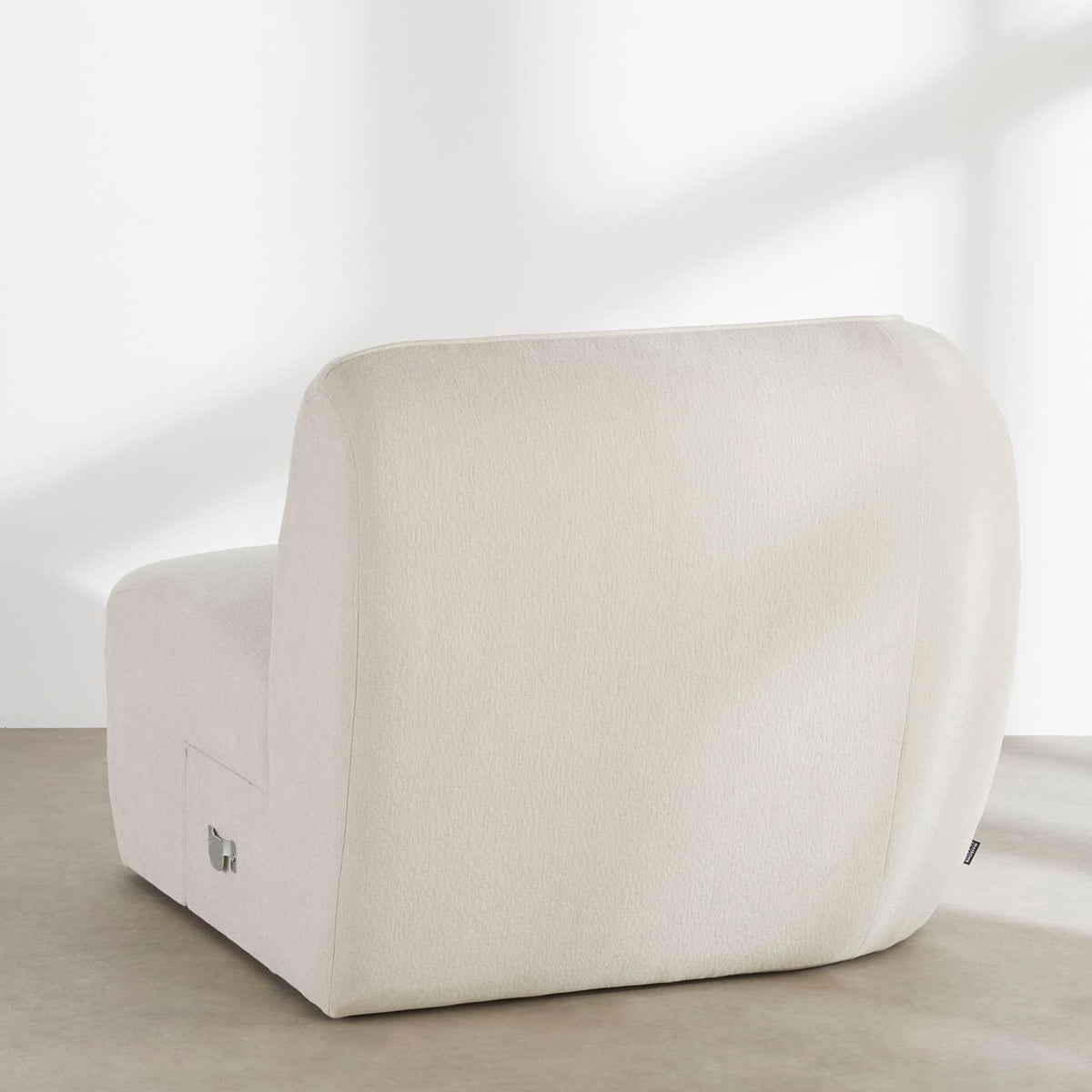 Accoudoir Gauche Modulable en Tissu Effet Lin Beige beige - vue 4