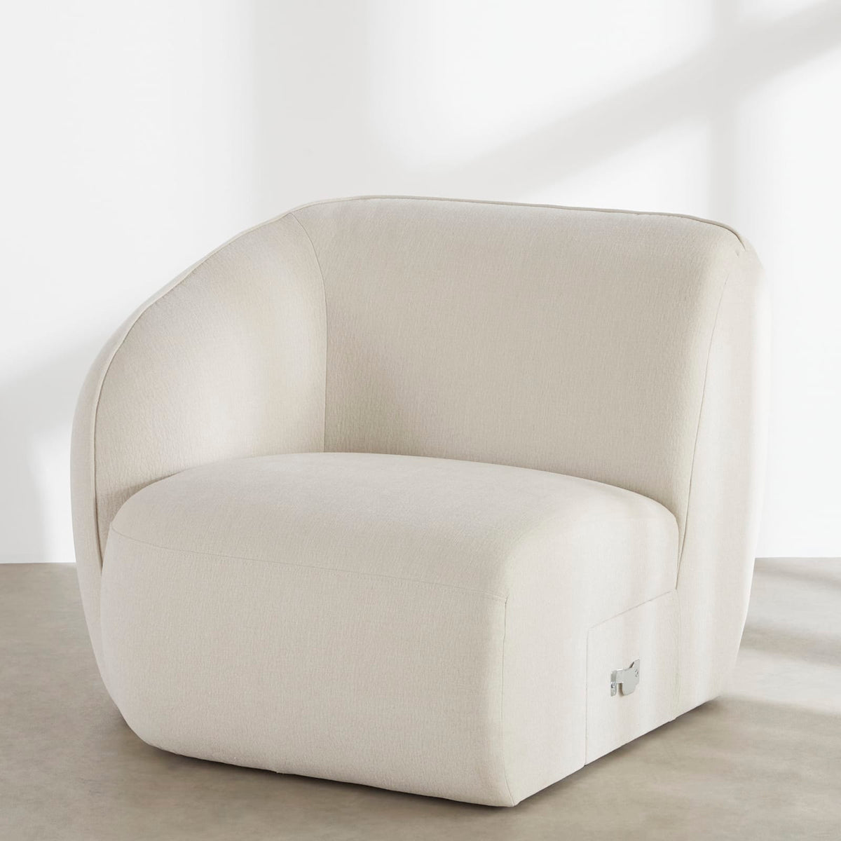 Accoudoir Gauche Modulable en Tissu Effet Lin Beige beige - vue 2