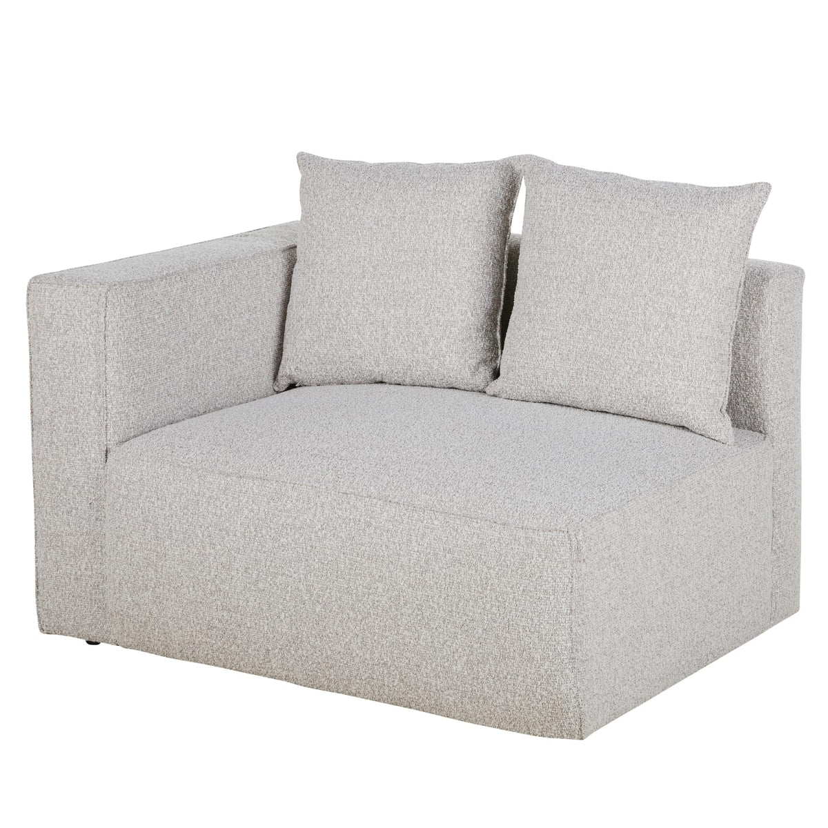 Accoudoir Gauche Modulable en Tissu Chiné Gris Clair gris clair chiné - vue 2