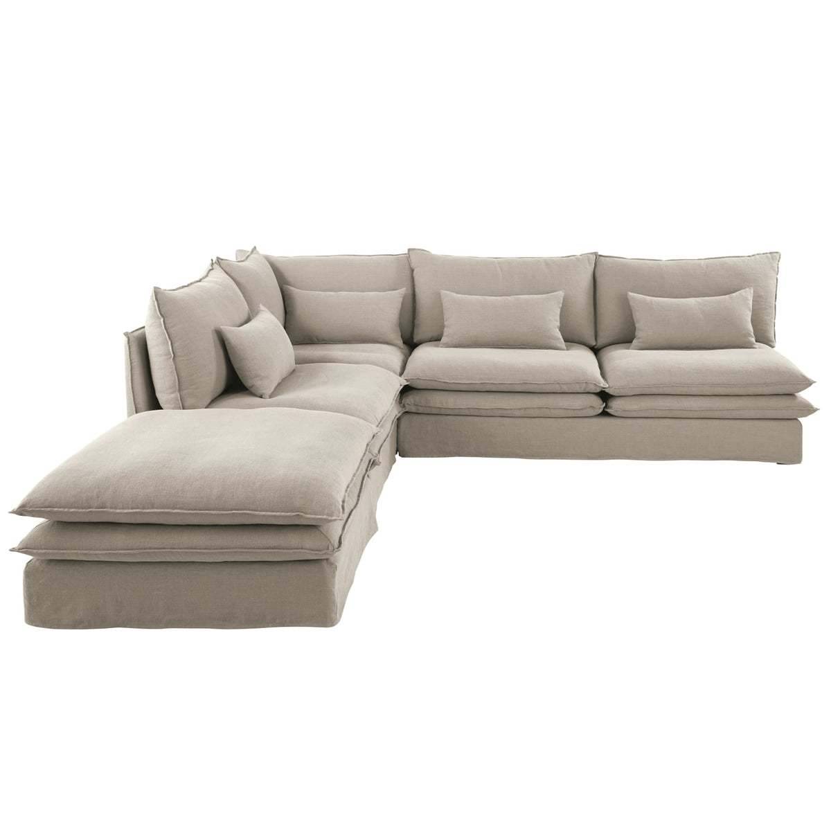 Angle Modulable en Lin Beige beige - vue 6