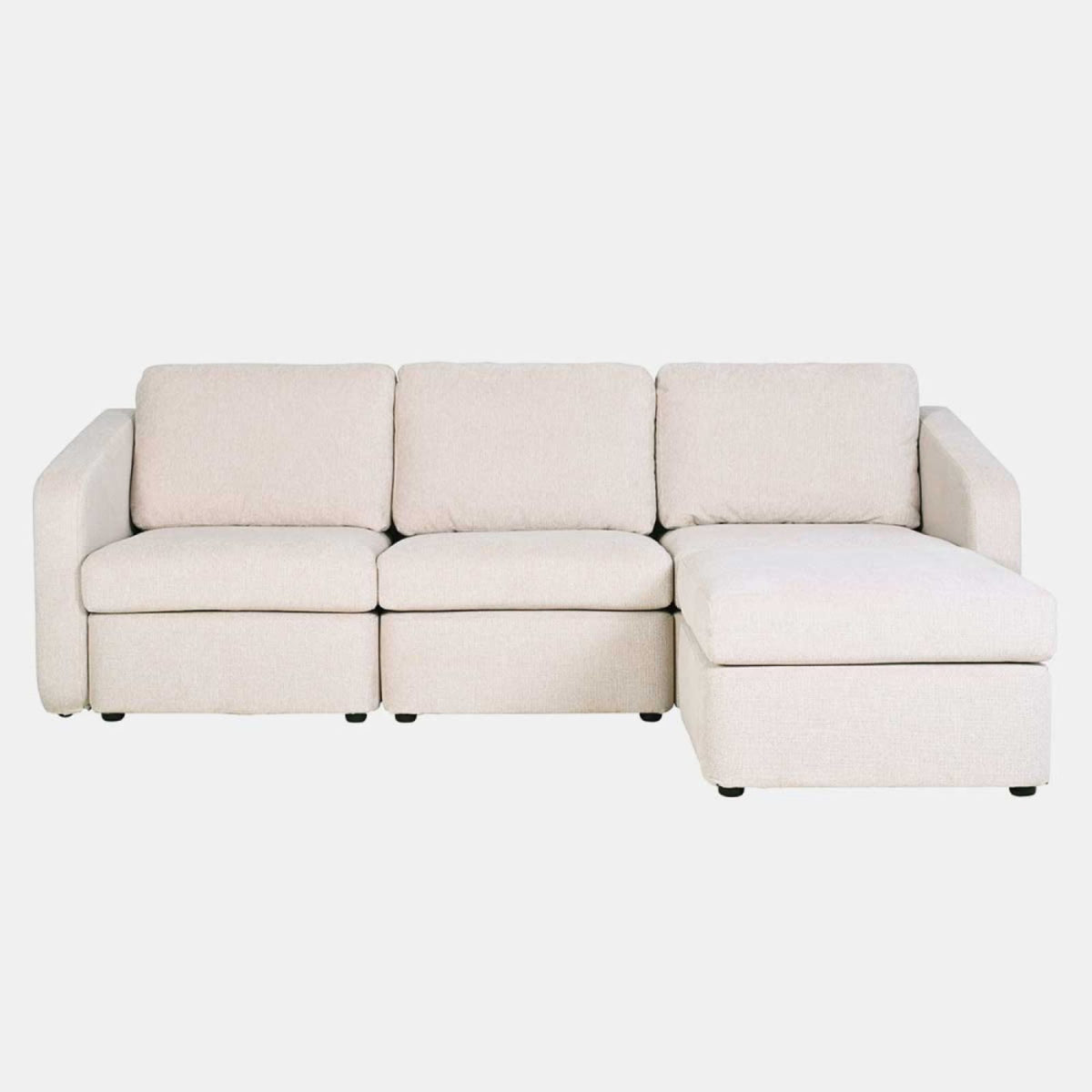 Canapé 3 Places Modulable en Tissu Beige beige - vue 1