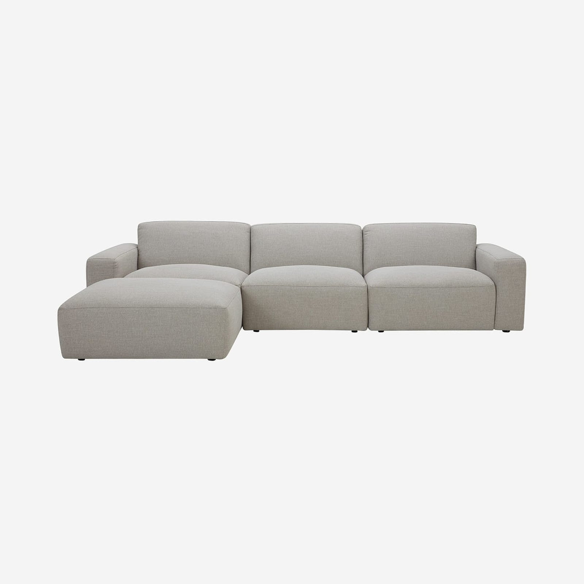 Canapé 4 Places Modulable en Tissu Gris Perle gris perle - vue 1