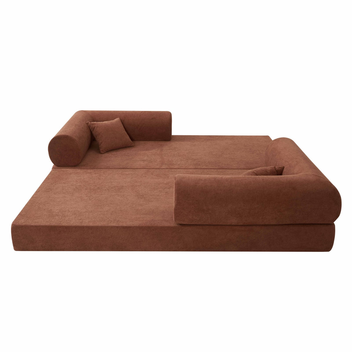 Canapé Convertible Modulable en Tissu Brique brique - vue 6