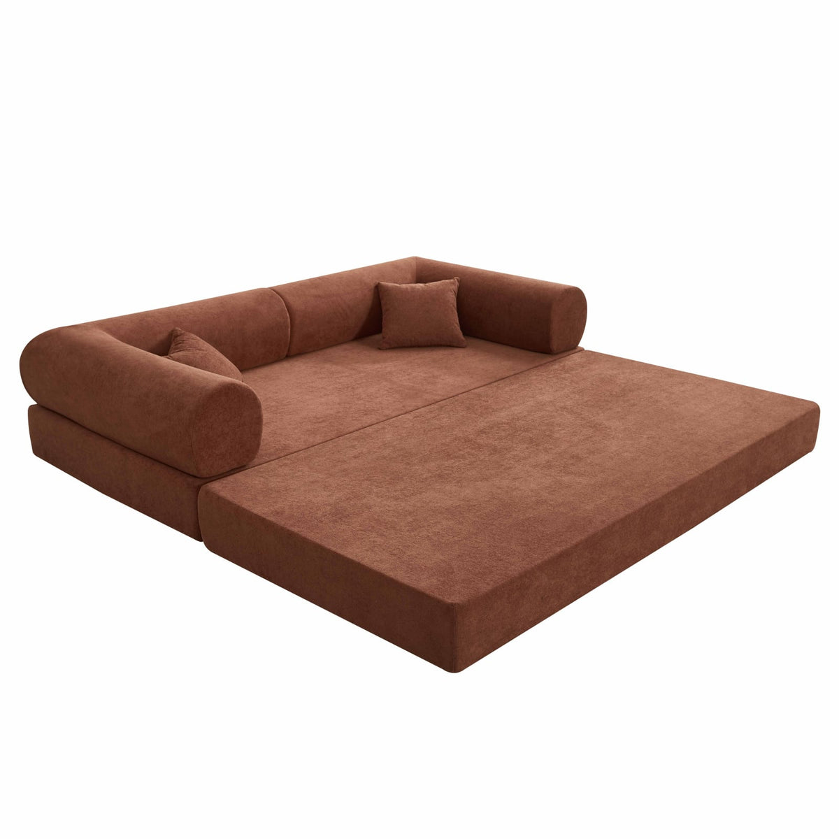 Canapé Convertible Modulable en Tissu Brique brique - vue 5