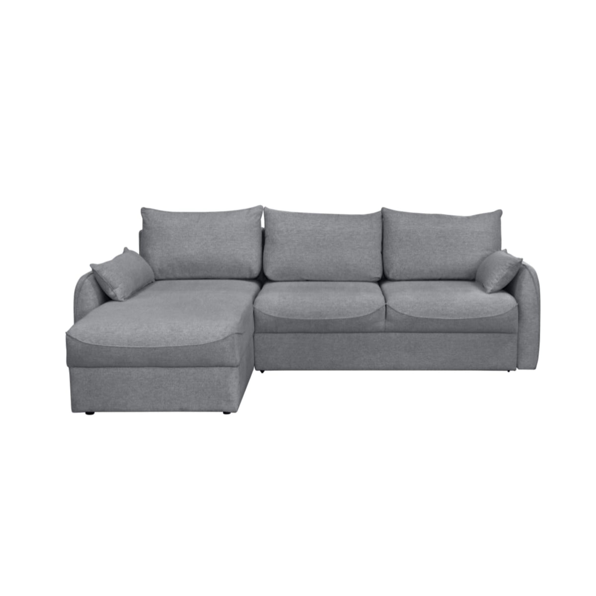 Canapé d'Angle Convertible avec Coffre en Tissu Gris gris - vue 1