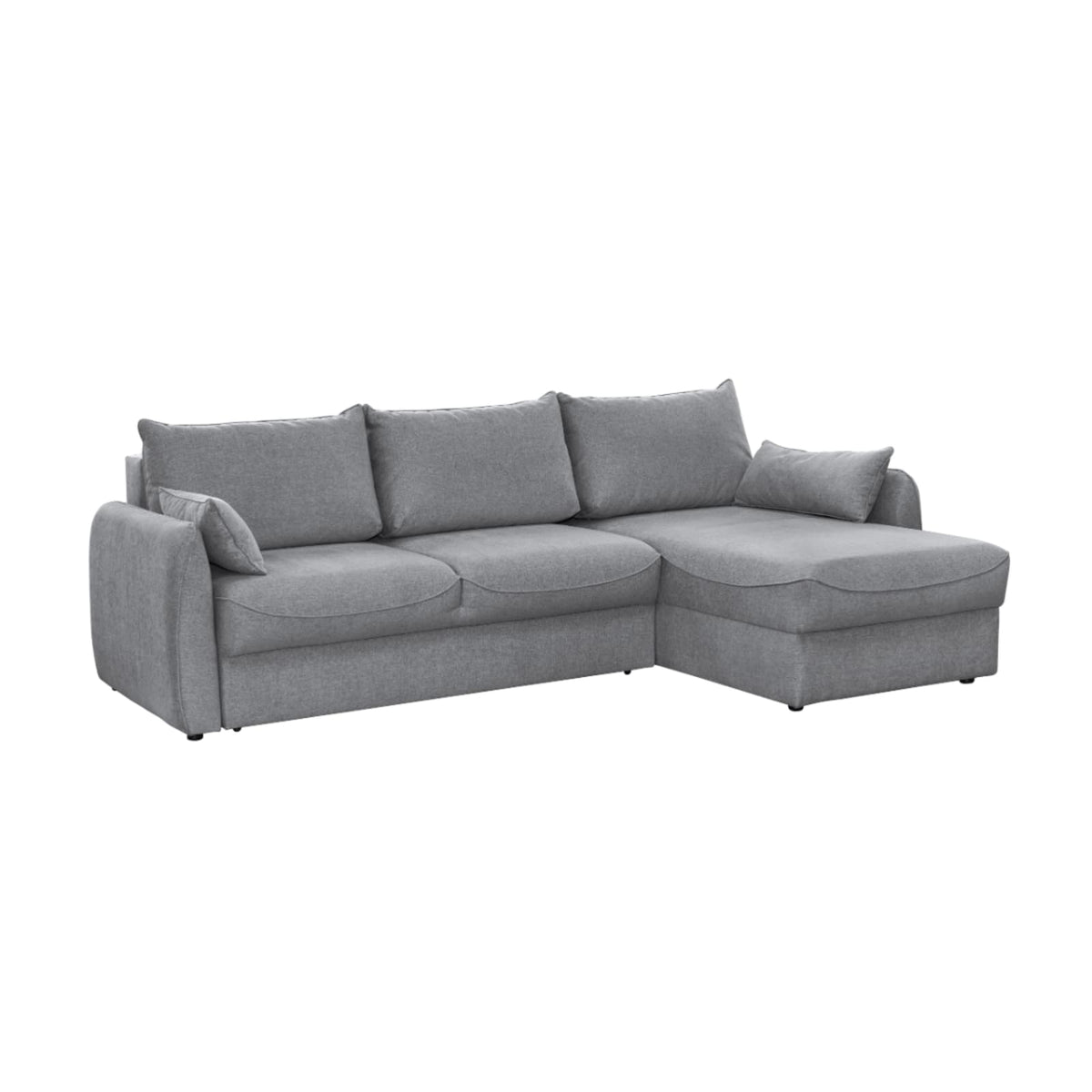 Canapé d'Angle Convertible avec Coffre en Tissu Gris gris - vue 3