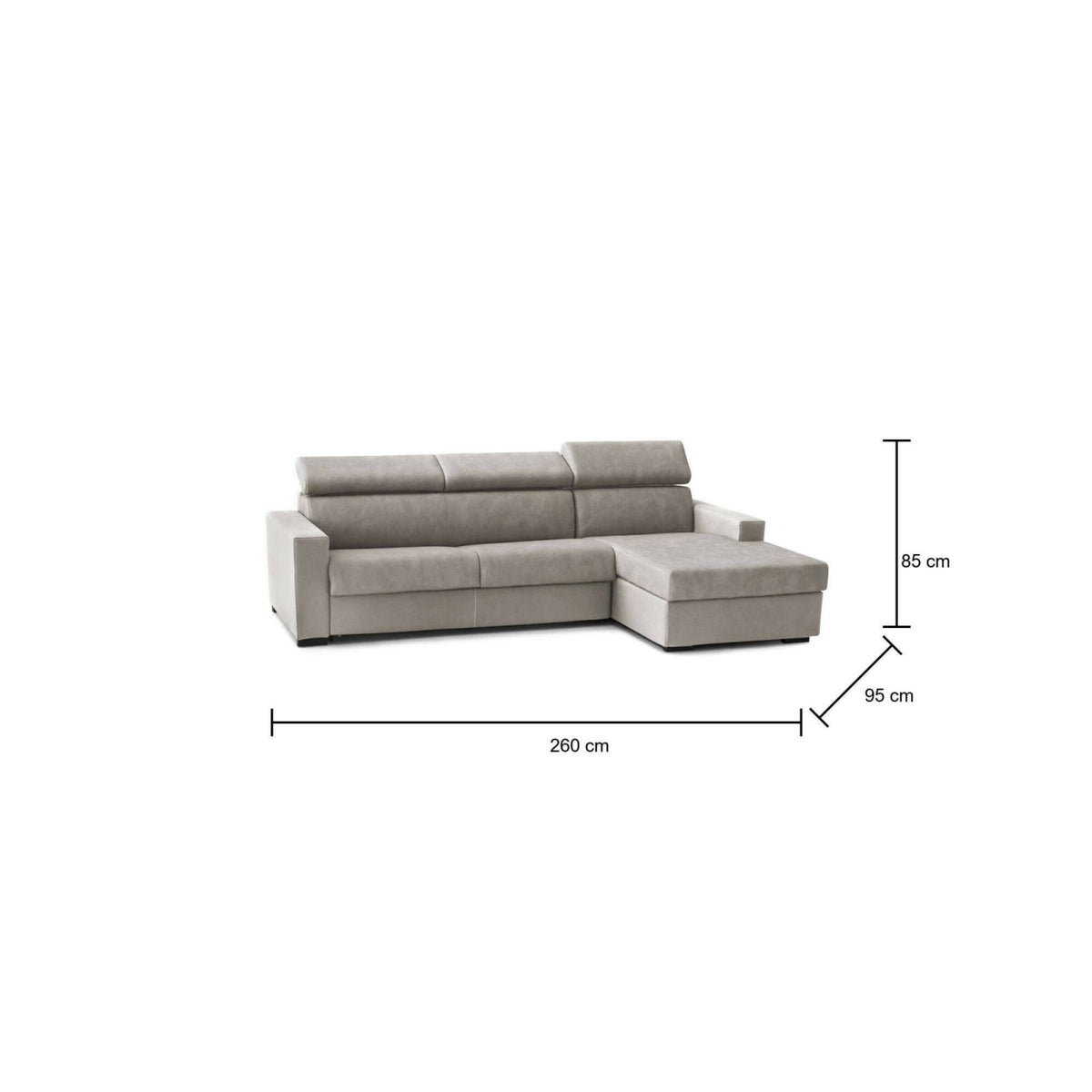 Canapé d'Angle Convertible en Tissu Tourterelle gris tourterelle - vue 3