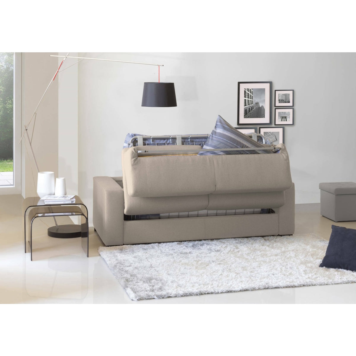 Canapé d'Angle Convertible en Tissu Tourterelle gris tourterelle - vue 5