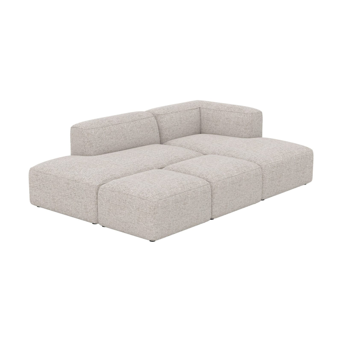 Canapé d'Angle Droit Modulable en Tissu Beige 4 Places beige - vue 1