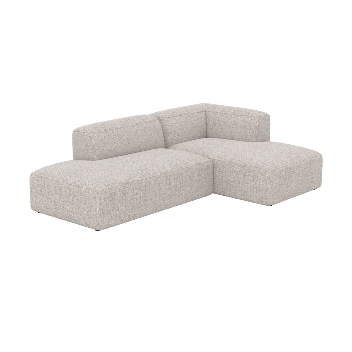Canapé d'Angle Modulable en Tissu Beige 4 Places beige - vue 1