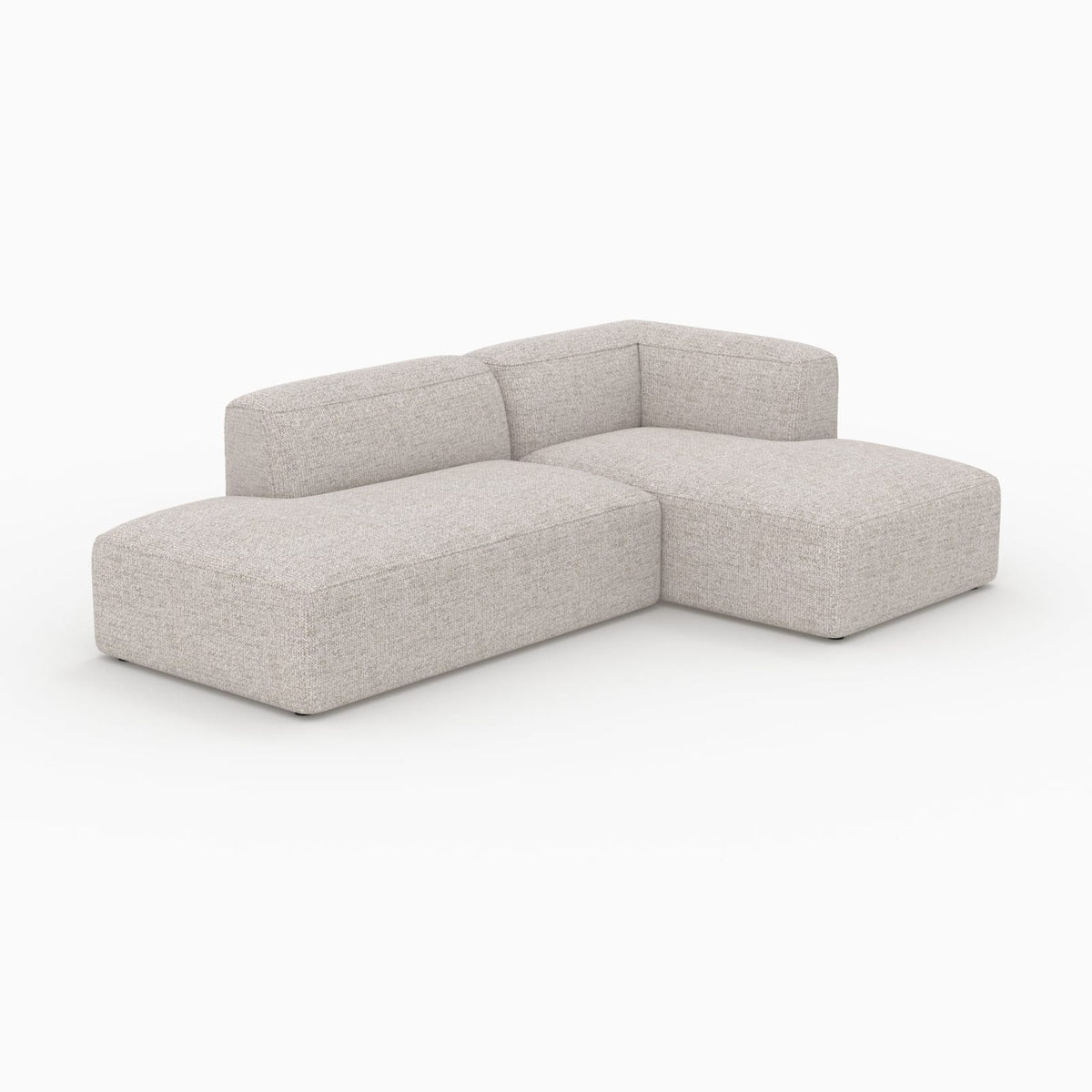 Canapé d'Angle Modulable en Tissu Beige 4 Places beige - vue 3