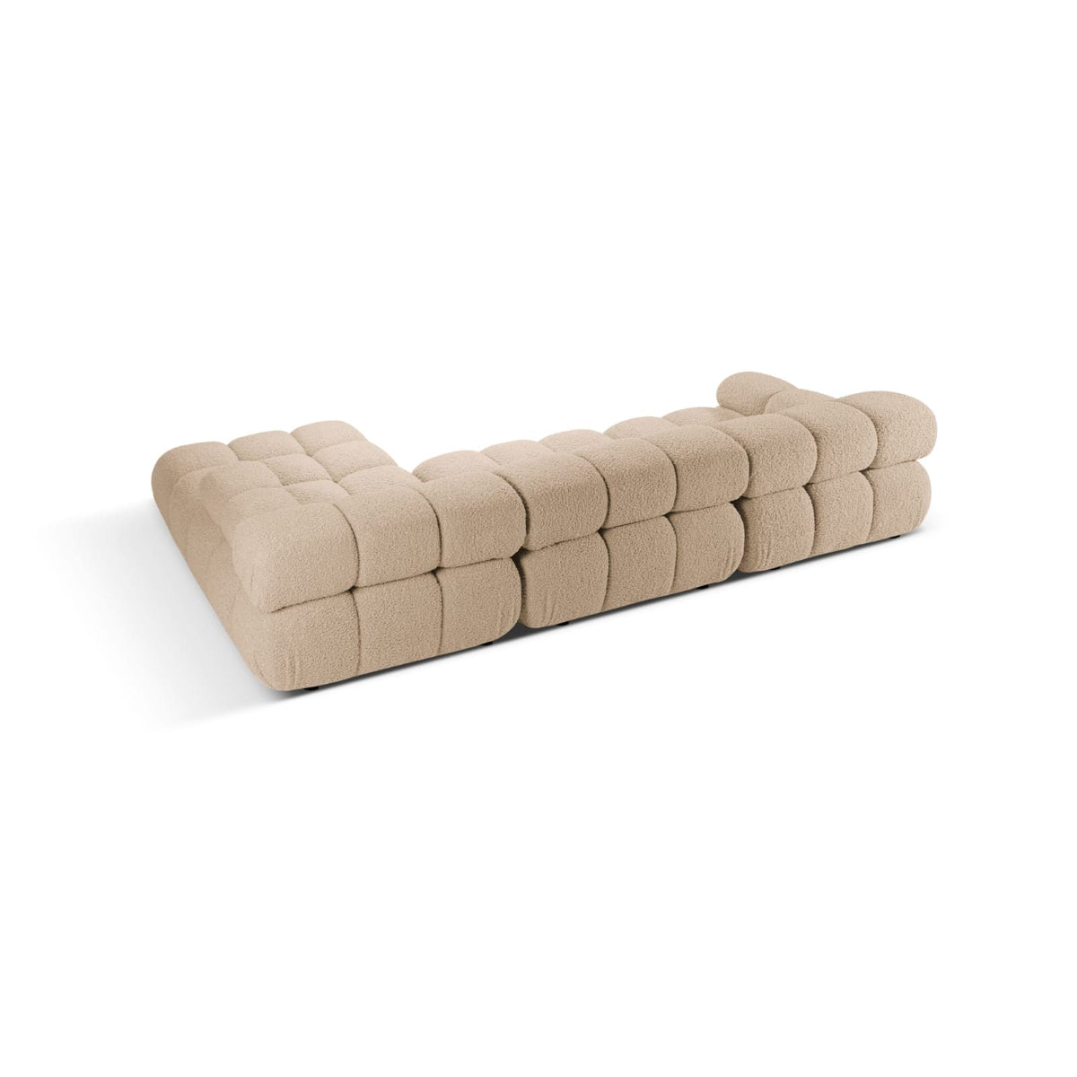 Canapé d'Angle Droit Modulable en Bouclette Sable 4 Places le sable - vue 3