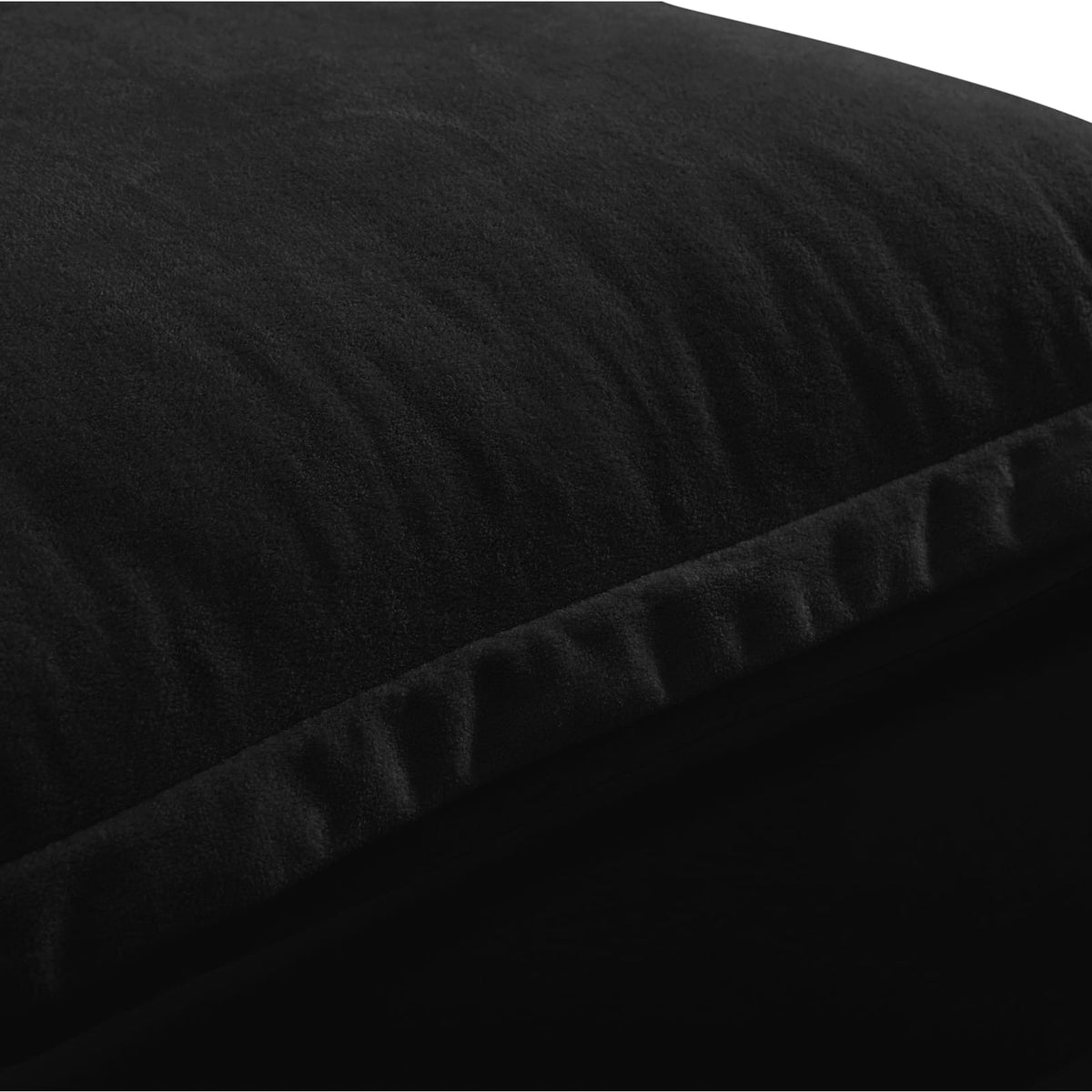 Canapé d'Angle Modulable en Chenille Noire avec 2 Ottomanes noir - vue 3