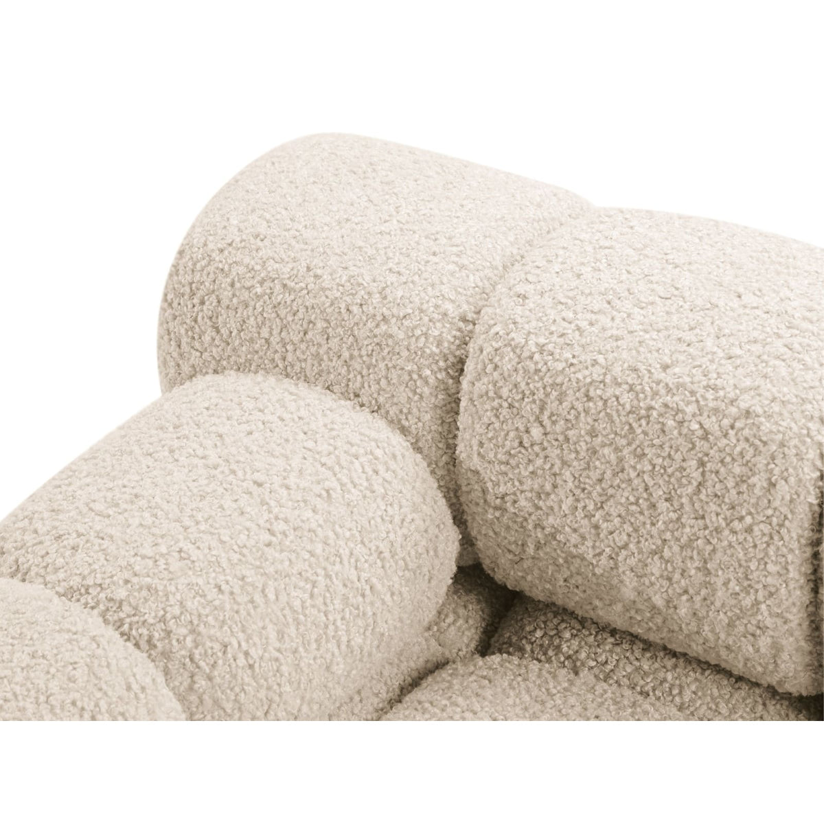 Canapé d'Angle Gauche Modulable en Bouclette Beige Clair 4 Places beige clair - vue 4