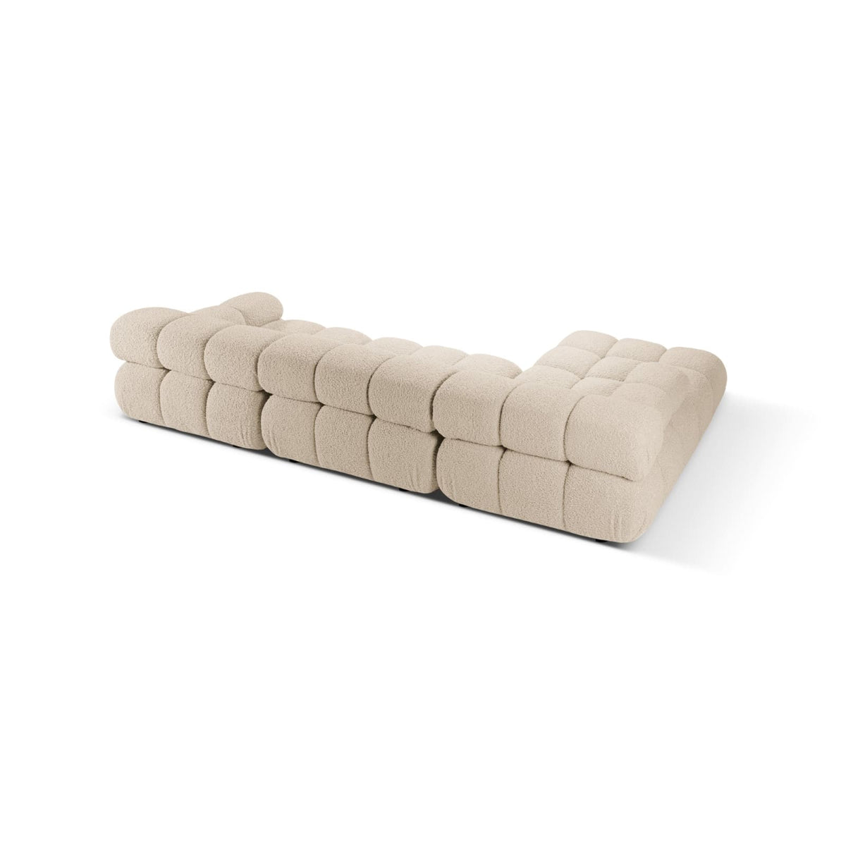 Canapé d'Angle Gauche Modulable en Bouclette Beige Clair 4 Places beige clair - vue 3