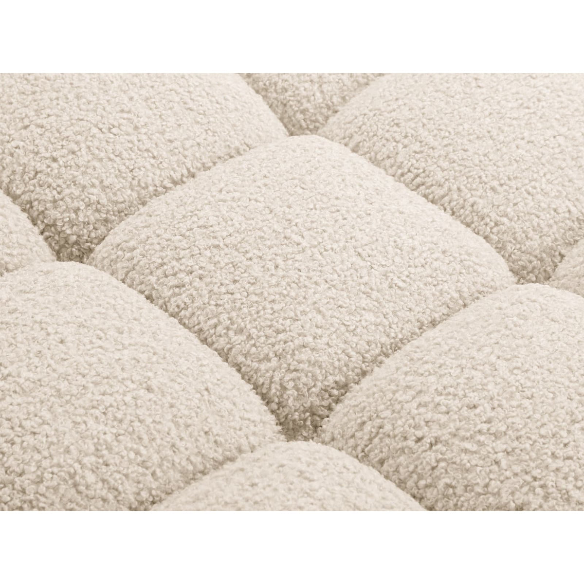 Canapé d'Angle Gauche Modulable en Bouclette Beige Clair 4 Places beige clair - vue 6