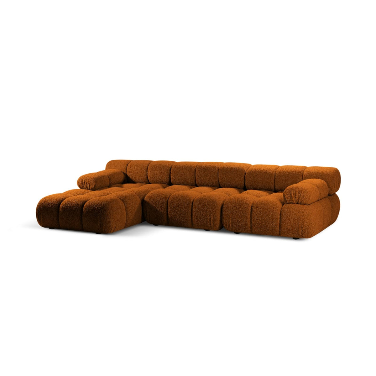 Canapé d'Angle Gauche Modulable en Tissu Bouclé Brique brique - vue 2