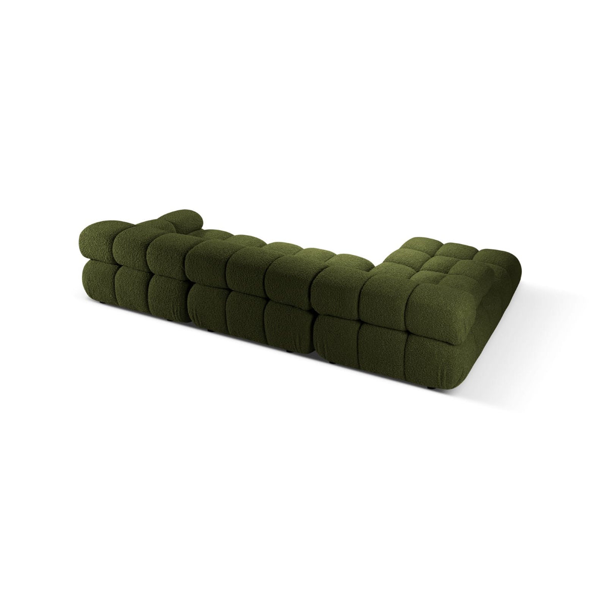 Canapé d'Angle Gauche Modulable en Bouclette Verte vert - vue 3