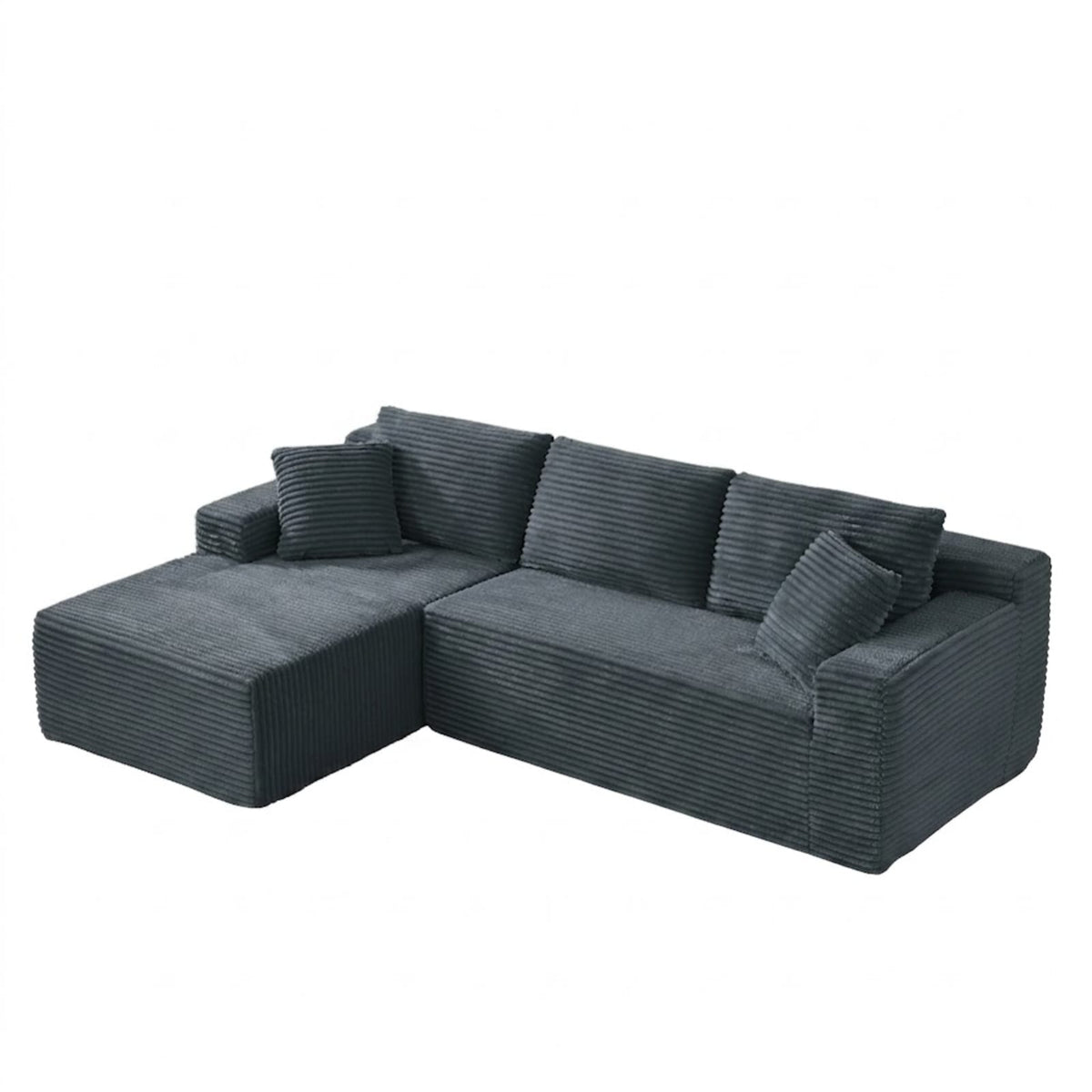Canapé d'Angle Modulable en Tissu Gris Foncé gris foncé - vue 1