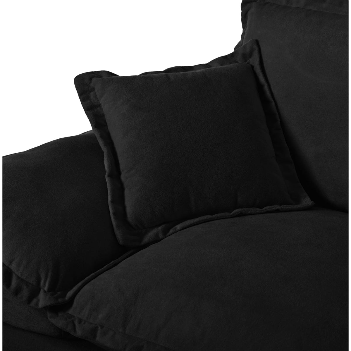 Canapé Modulable en Chenille Noire à Accoudoirs Amovibles noir - vue 3
