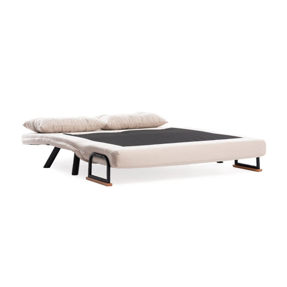 Canapé-Lit 2 Places Convertible en Tissu Beige 133 cm beige - vue 5