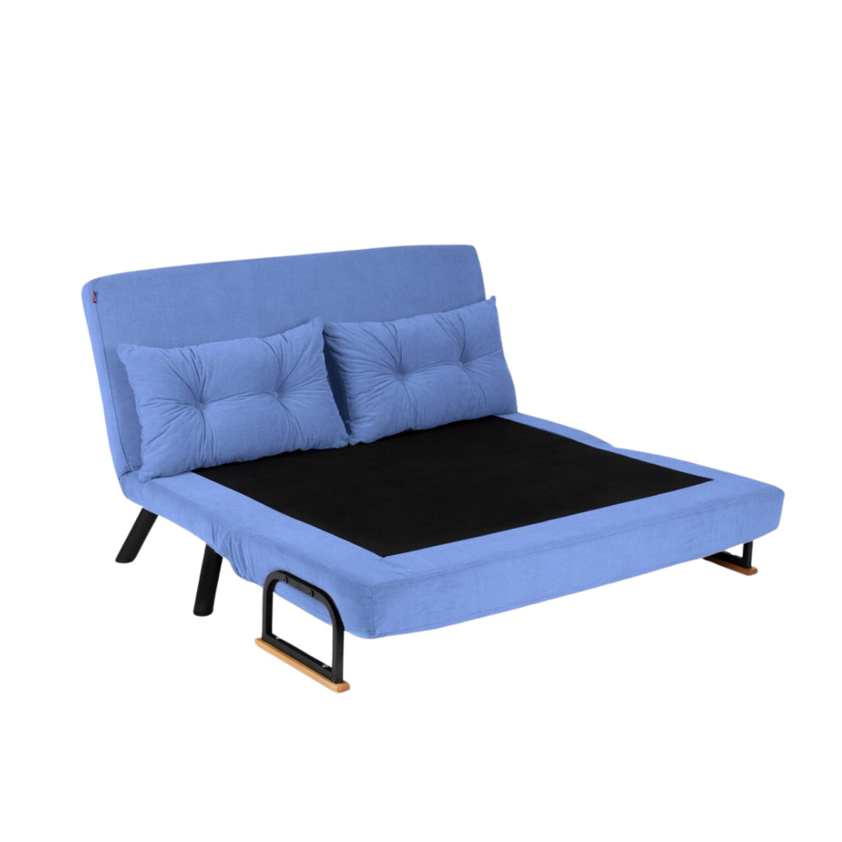 Canapé-Lit 2 Places Convertible en Tissu Bleu bleu - vue 3