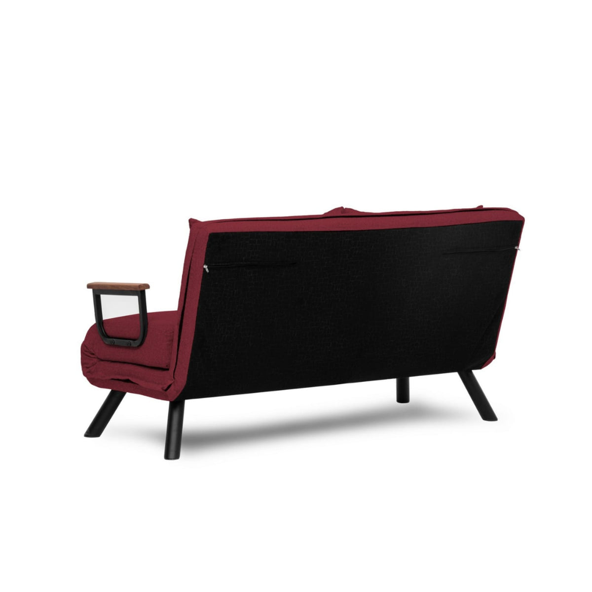 Canapé Lit 2 Places Convertible en Tissu Bordeaux bordeaux - vue 5
