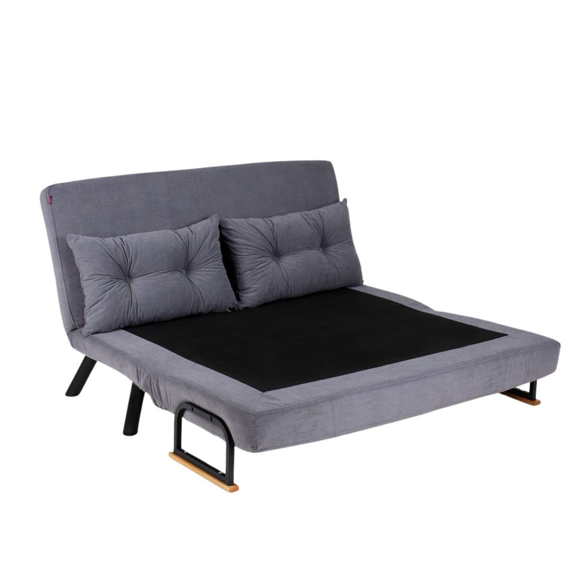Canapé Lit 2 Places Convertible en Tissu Gris gris - vue 4