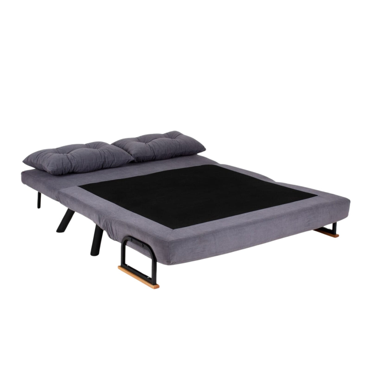 Canapé Lit 2 Places Convertible en Tissu Gris gris - vue 5