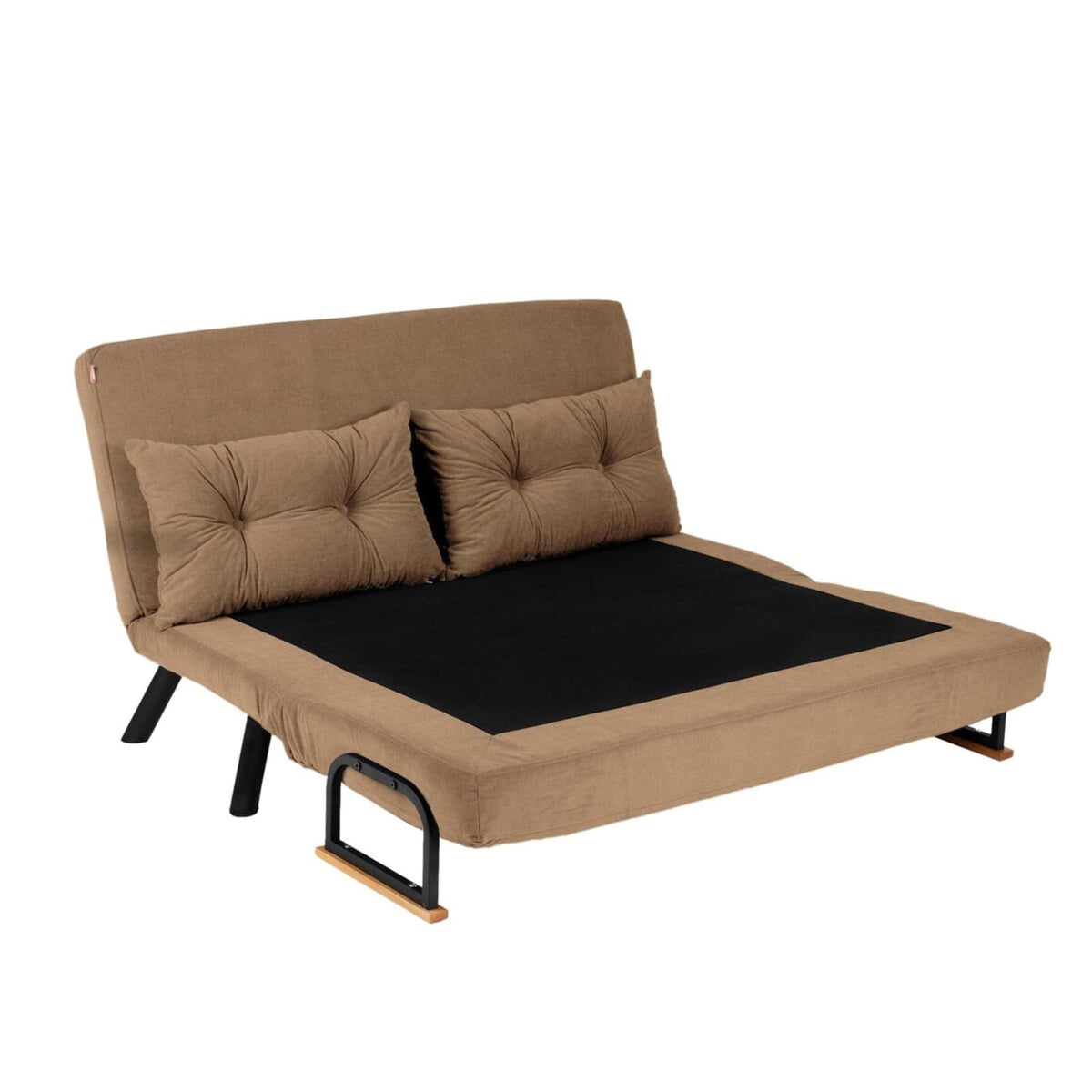 Canapé Lit Convertible 2 Places en Tissu Taupe taupe - vue 3